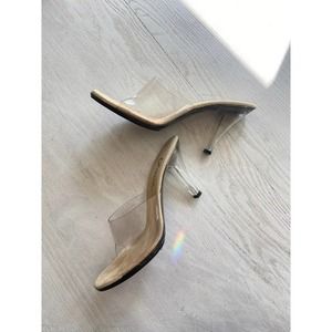 Vintage lucite and plastic clear heels, Retro, 70s